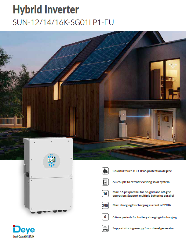 DEYE 16KW 48V Hybrid inverter data sheet page 1 DEYE 16KW 48V Hybrid inverter data sheet page 1