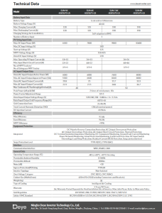 DEYE 5KW Hybrid Inverter Data Sheet Screenshot Page 2