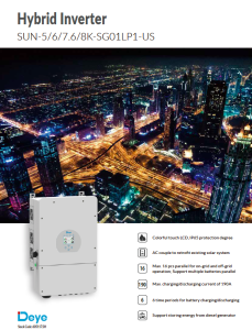 DEYE 5KW Hybrid Inverters Data Sheet Page 1 screen shot